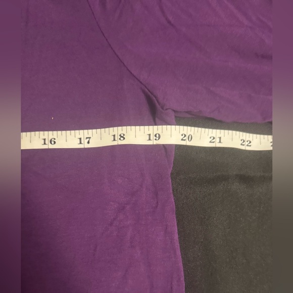 Coldwater Creek women’s purple 3/4 top small beads at neckline. Size medium EUC - Picture 6 of 16